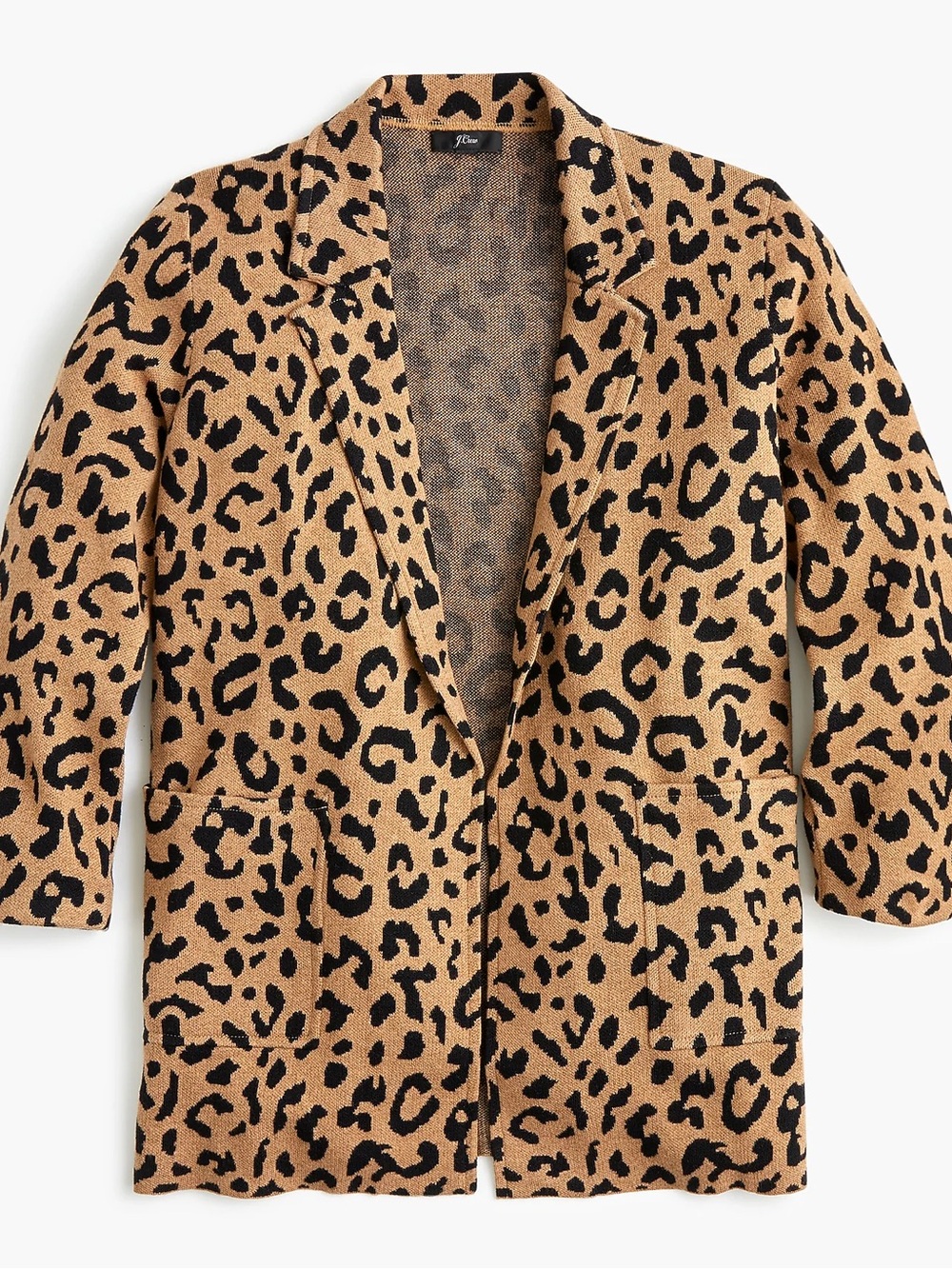 J. Crew Sophie Open-Front Sweater Blazer in Leopard Small